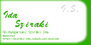 ida sziraki business card