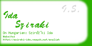 ida sziraki business card